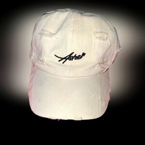 Asher Distressed White Cap